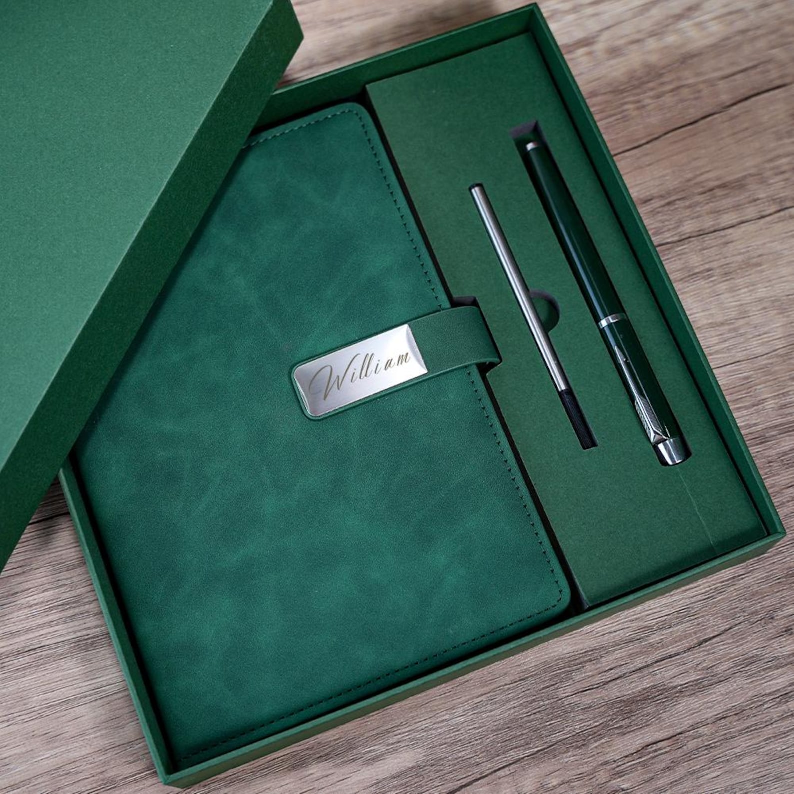 Personalized Name Engraving Leather Notebook Set for Unique & Love | JNSDec128