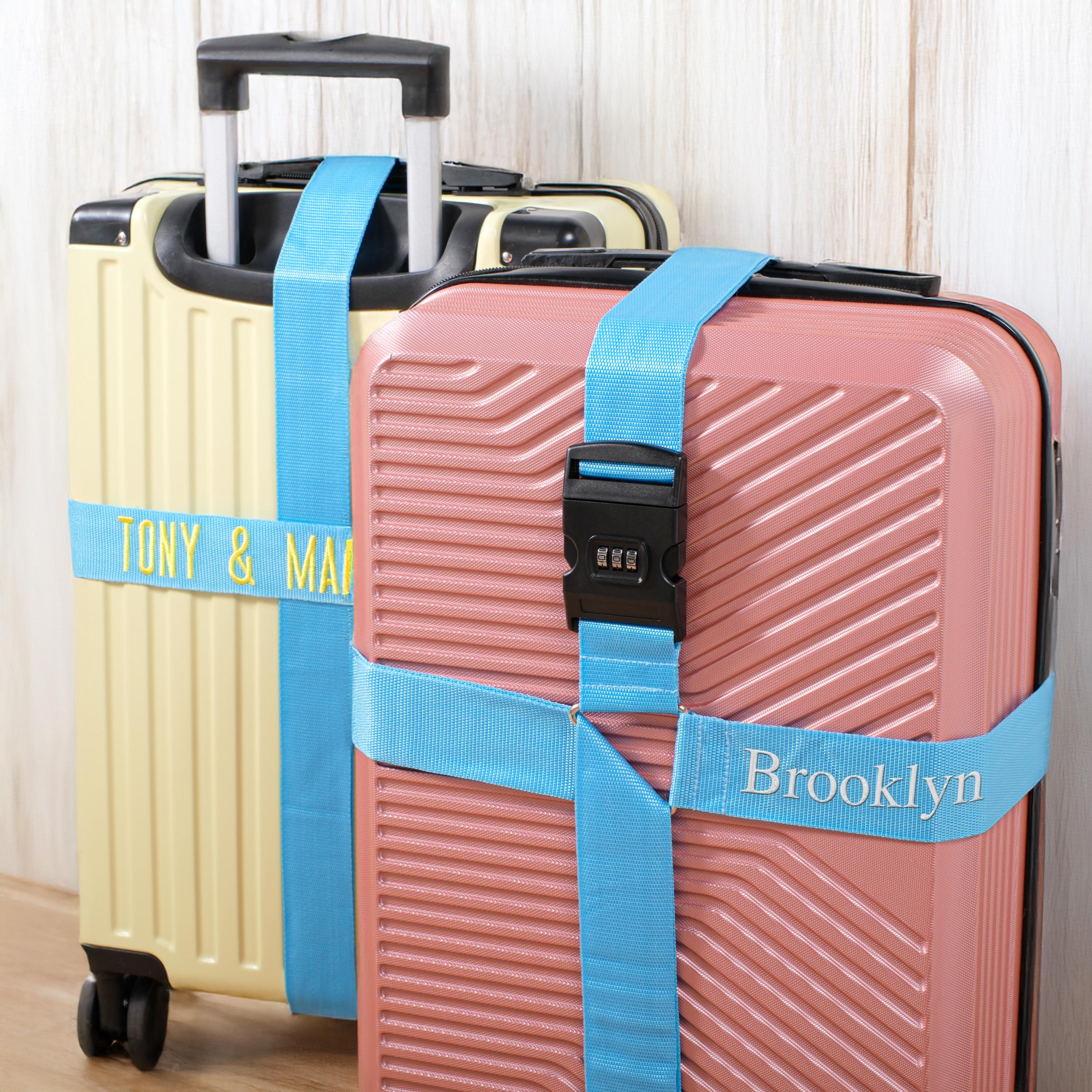 Personalized Name Embroidery Luggage Strap Belt With Combination Lock | JNSDec196