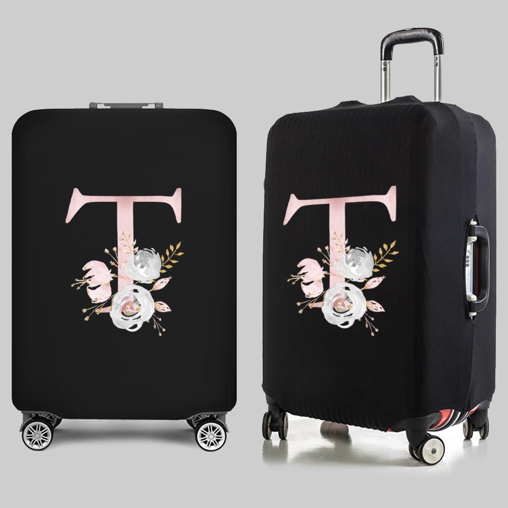 Personalized Travel Luggage Flower Letter Print Elastic Protective Covers for Unique & Love | JNSBag13