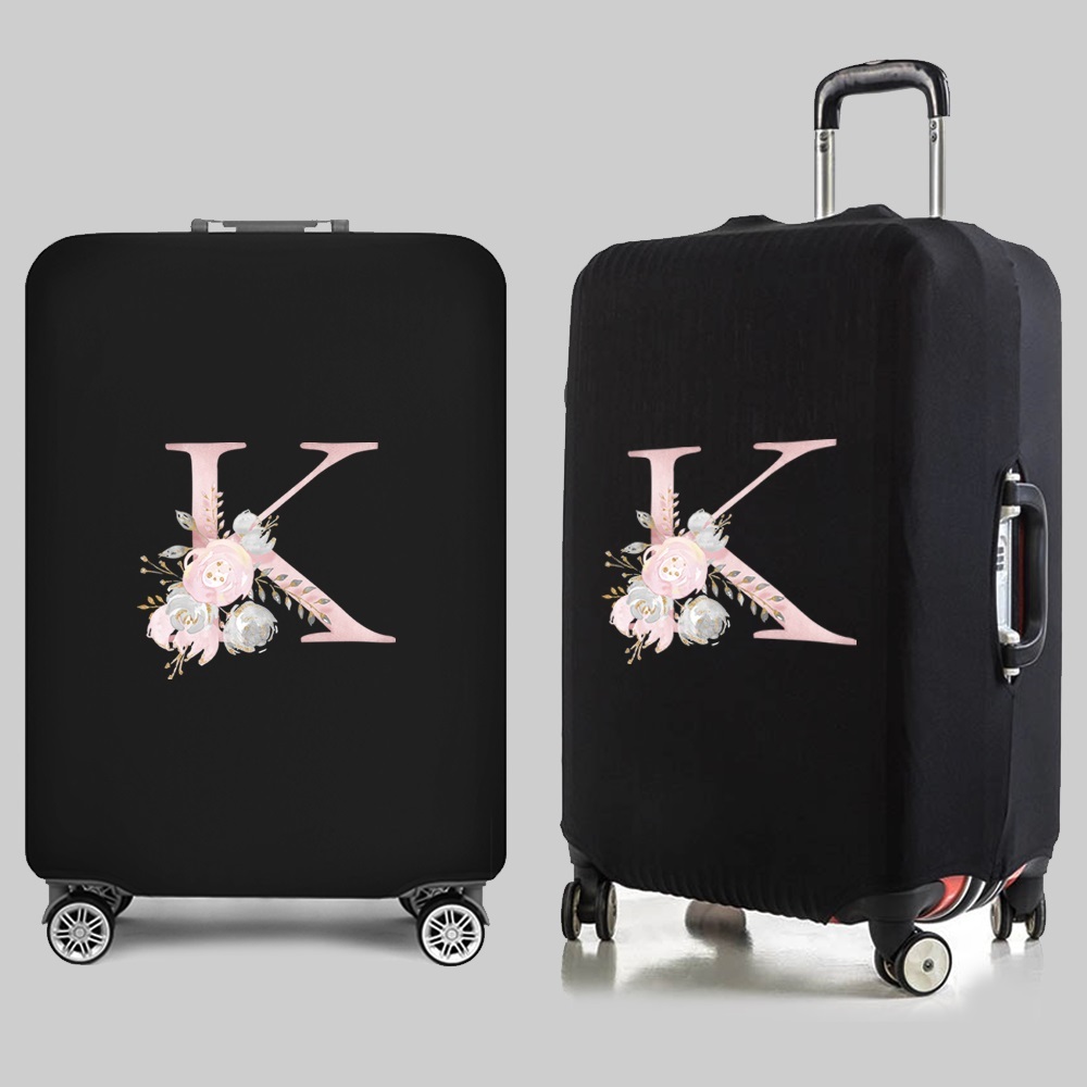 Personalized Travel Luggage Flower Letter Print Elastic Protective Covers for Unique & Love | JNSBag13