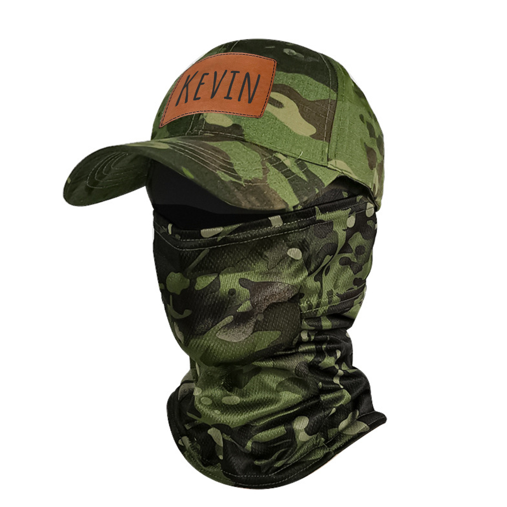 Personalized Name Outdoor Camo Baseball Cap & Face Mask Set for Unique & Love | JNSHat11
