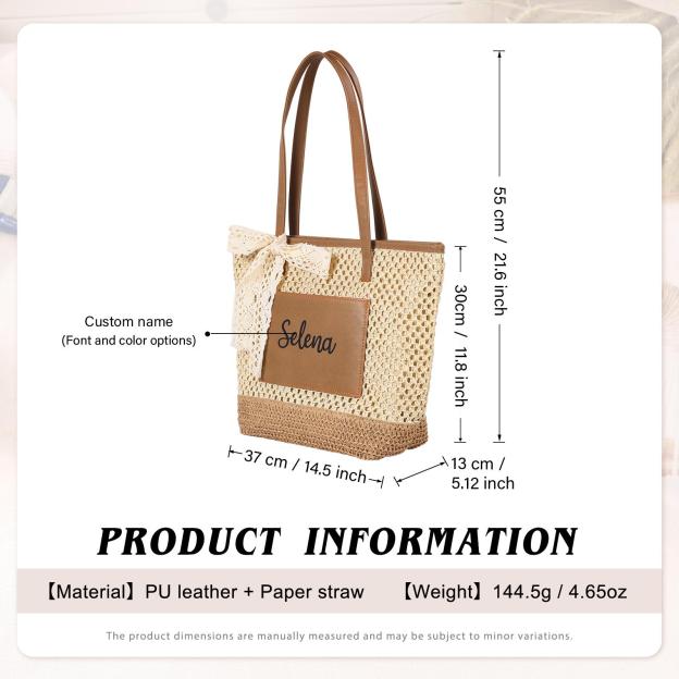 Personalized Name Straw Tote Bag for Unique & Love | JNSBag131