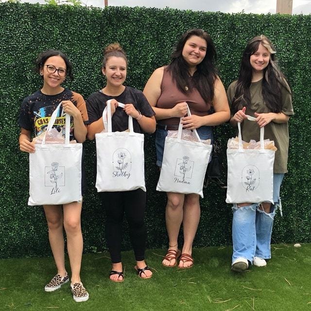 Personalized Birth Month Flower Canvas Tote Bag for Unique & Love | JNSBag12