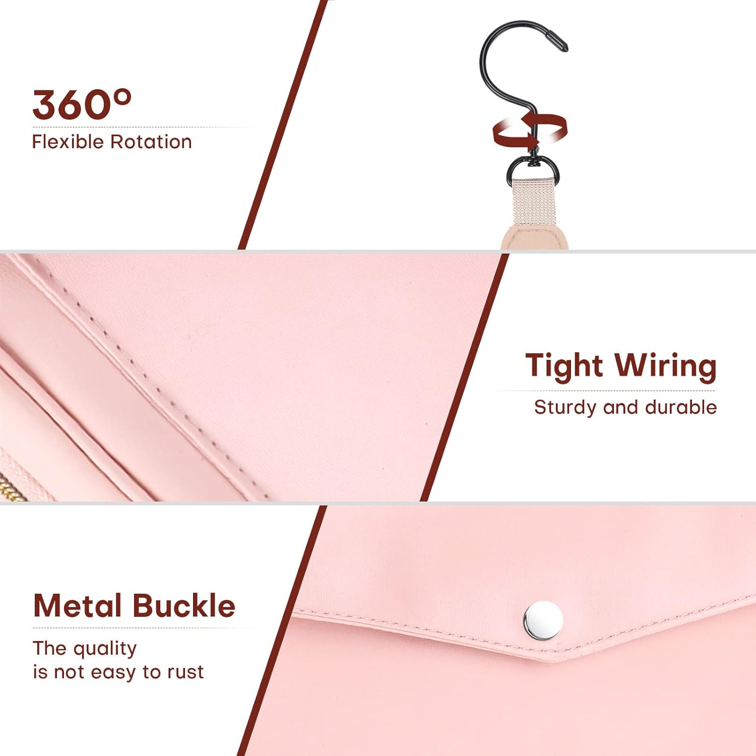 Personalized Name Leather Travel Makeup Bag | JNSBag79