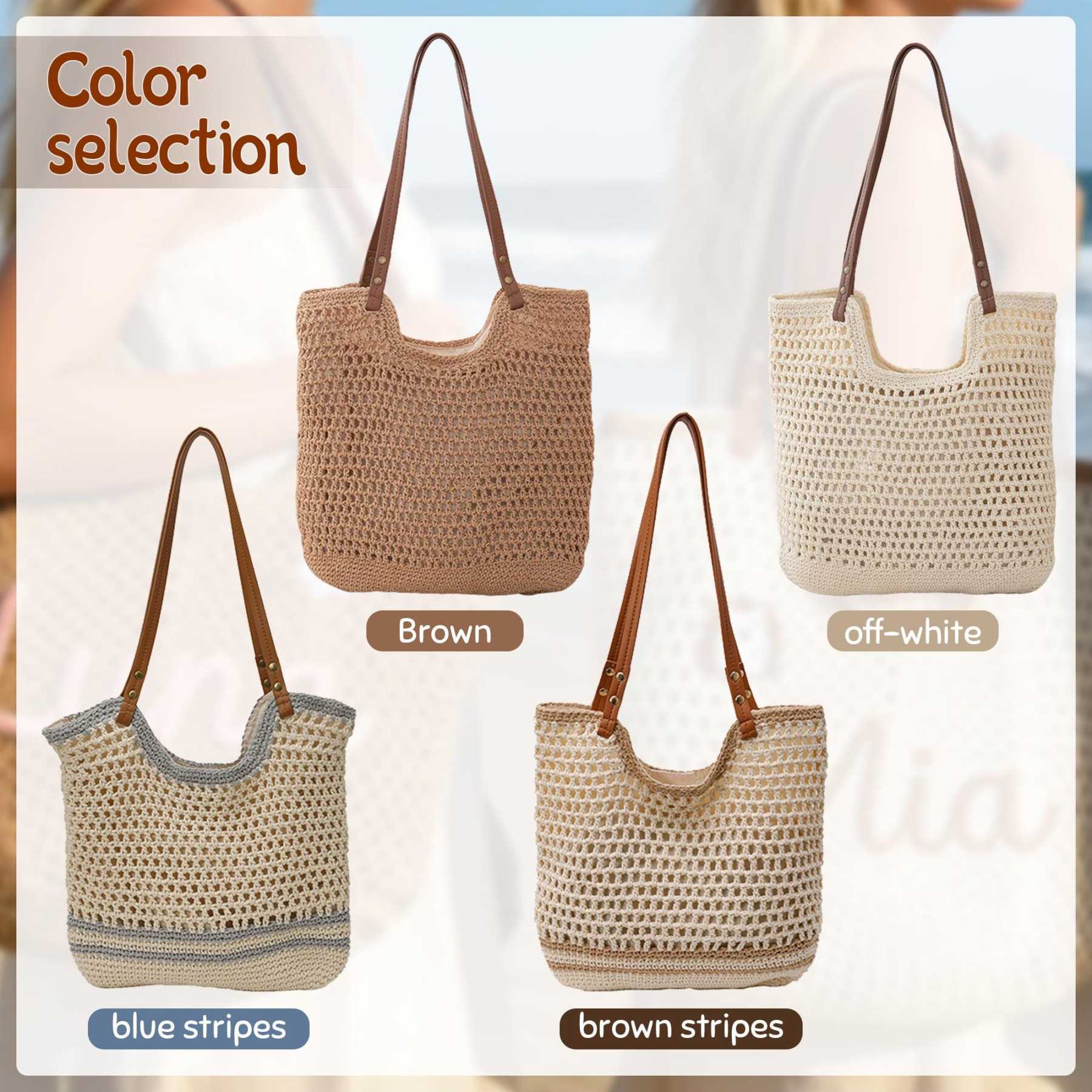 Personalized Handmade Embroidered Crochet Beach Tote for Unique & Love | JNSBag141