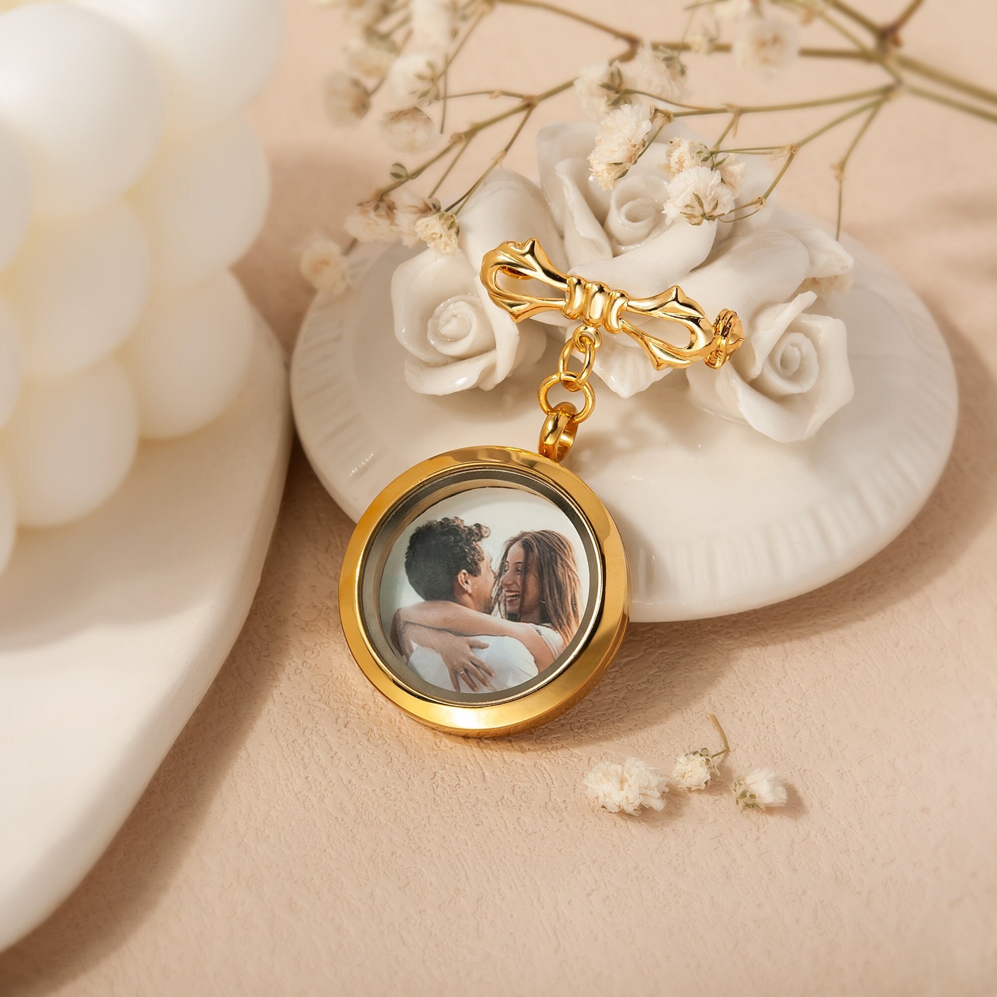 Personalized Photo Wedding Boutonniere Lapel Pin for Unique & Love | JNSDec89