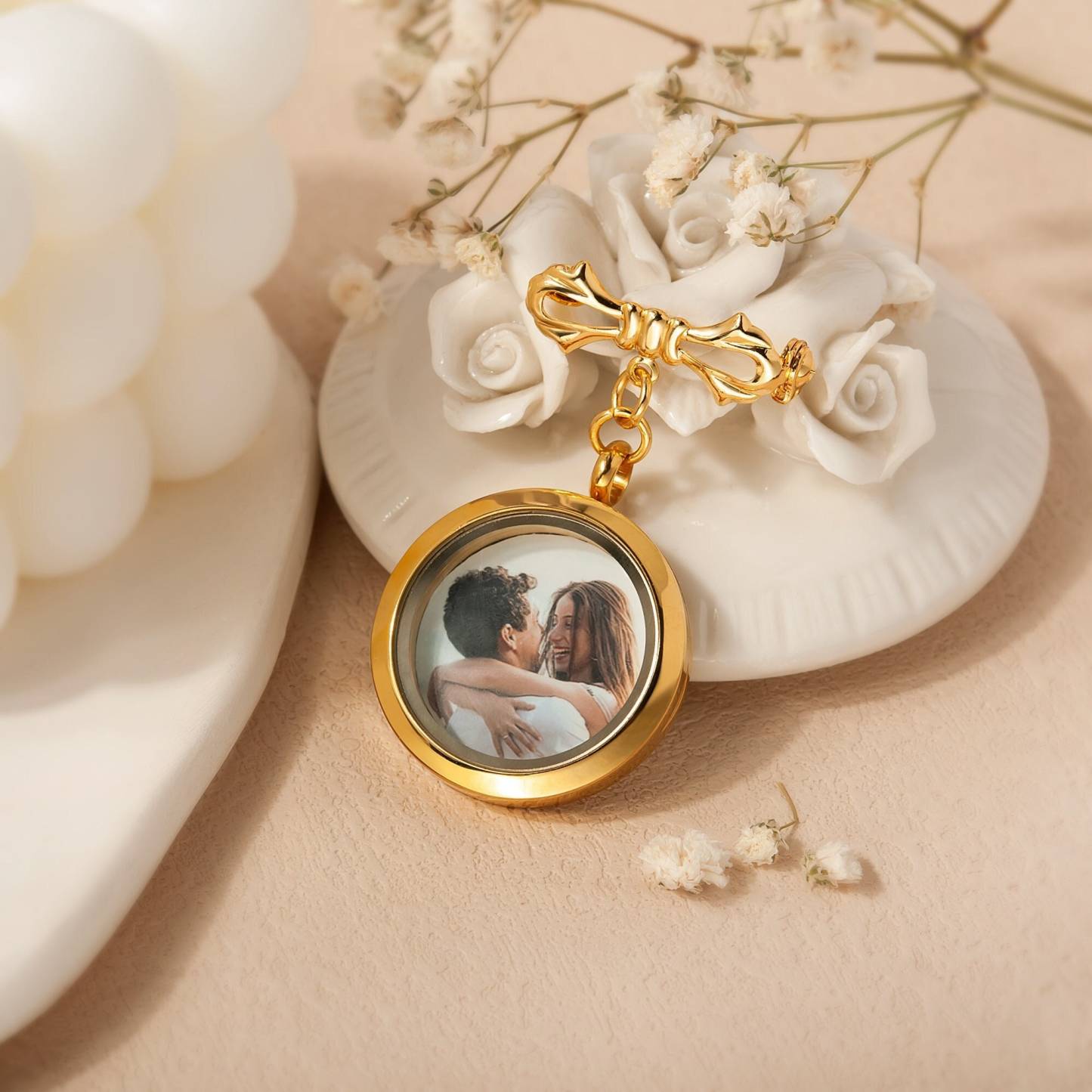 Personalized Photo Wedding Boutonniere Lapel Pin for Unique & Love | JNSDec89