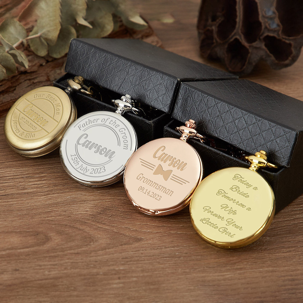 Personalized Monogram Engraved Pocket Watch | JNSDec104