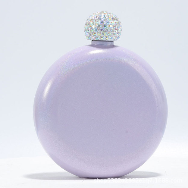 Personalized Round Flasks with Rhinestone Lid for Unique and Love | JNSDec61