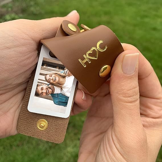 Personalized Vegan Leather Photo Keychain I DZ9201