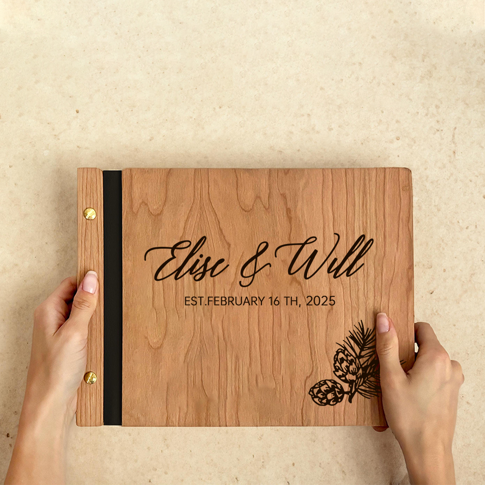 Personalized Wooden Scrapbook for Unique & Love for Unique & Love | JNSDec174