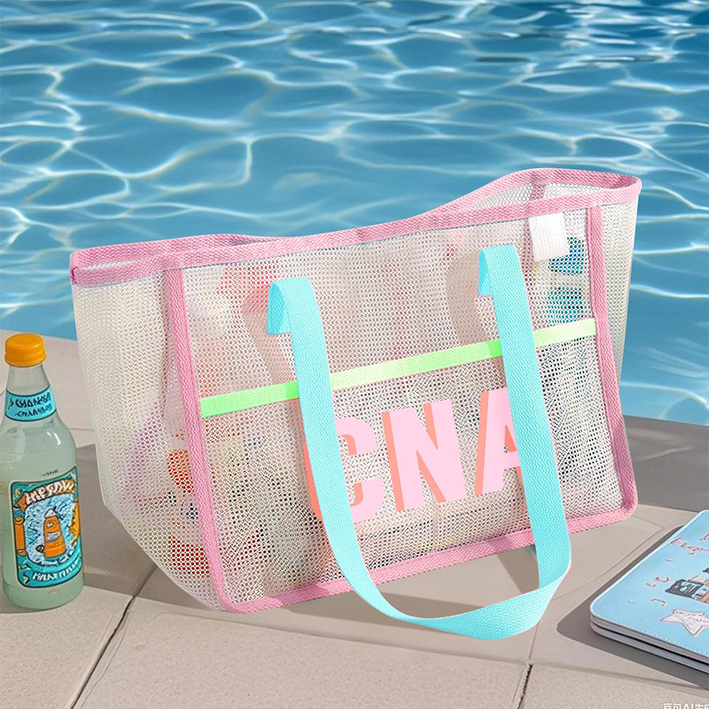 Personalized Monogram Beach Mesh Tote Bag for Unique & Love | JNSBag130