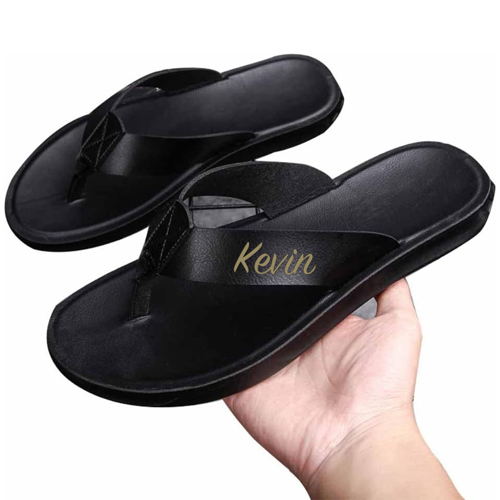 Personalized Engraved Flip Flop Leather Sandals | JNSBeach01