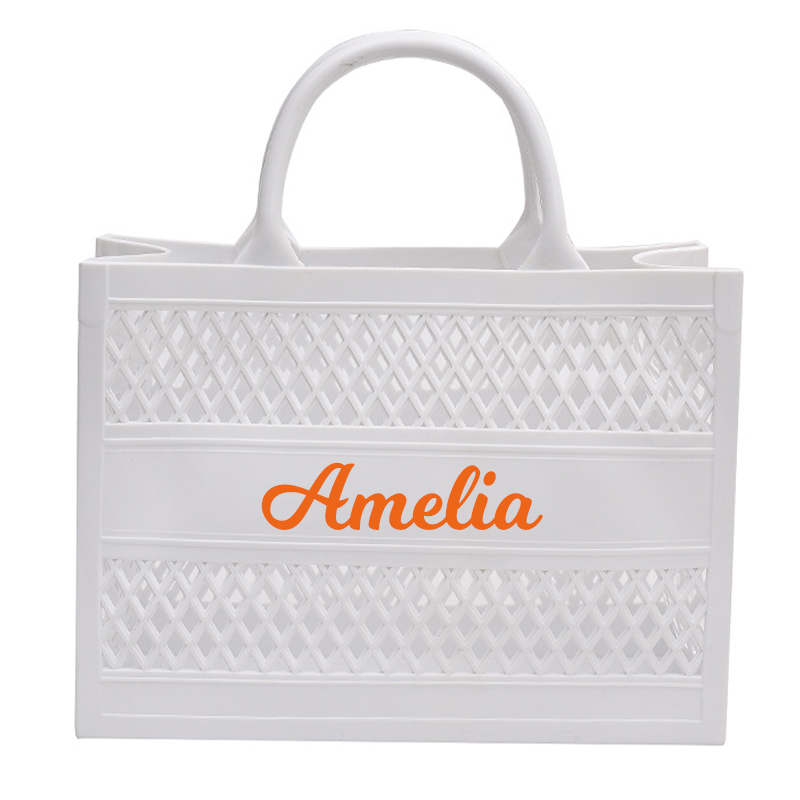 Personalized Name Color Jelly Beach Tote Bag | JNSBag52