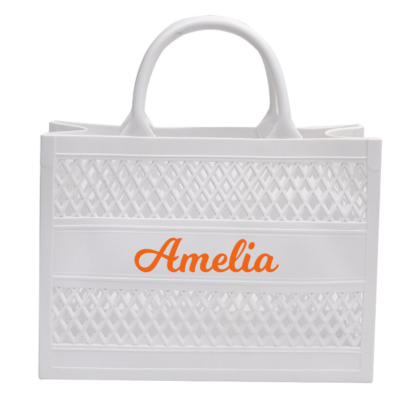 Personalized Name Color Jelly Beach Tote Bag | JNSBag52