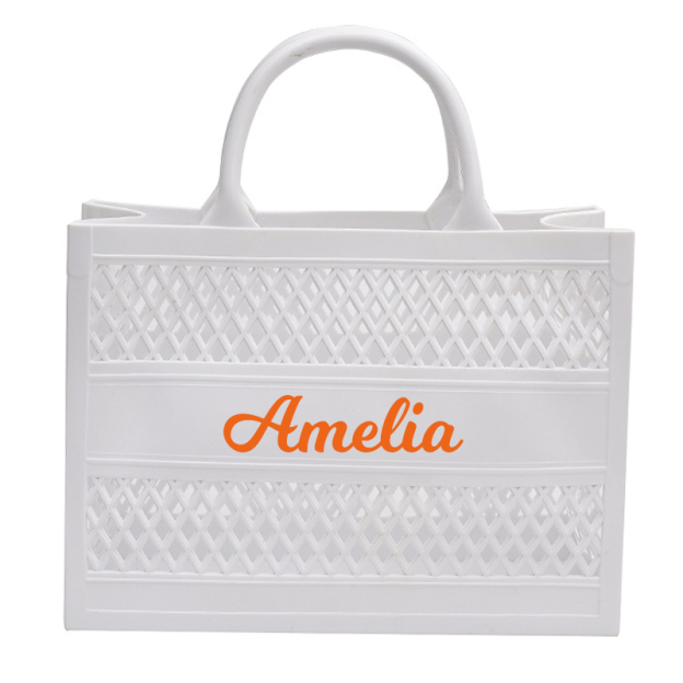 Personalized Name Color Jelly Beach Tote Bag | JNSBag52