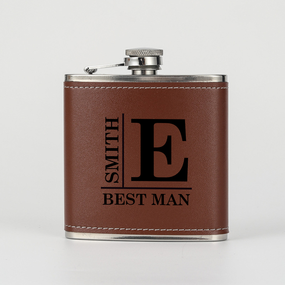 Personalized Monogrammed Leather Flask for Unique & Love | JNSDec99