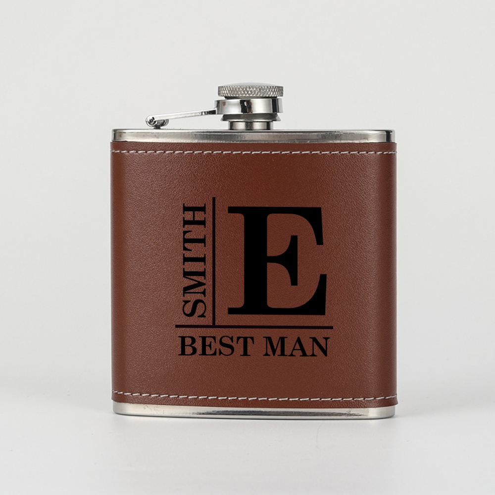 Personalized Monogrammed Leather Flask for Unique & Love | JNSDec99