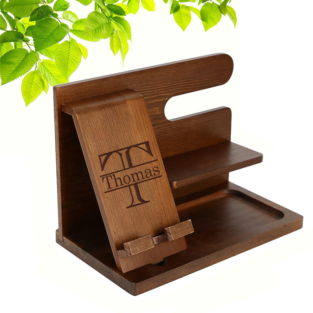 Personalized Wood Engraved Docking Station | JNSDec101