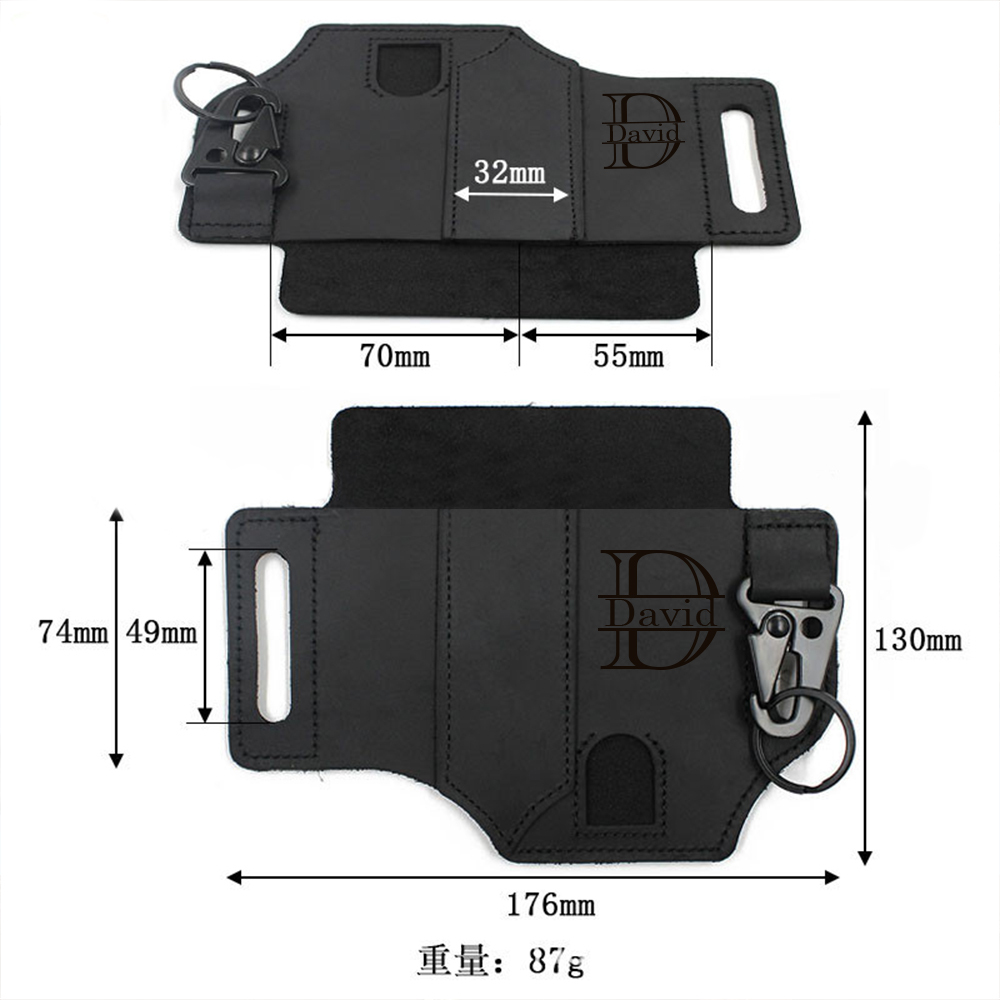 Personalized Name Engraved Multifunction Genuine Leather Belt Buckle Holder | JNSBag58