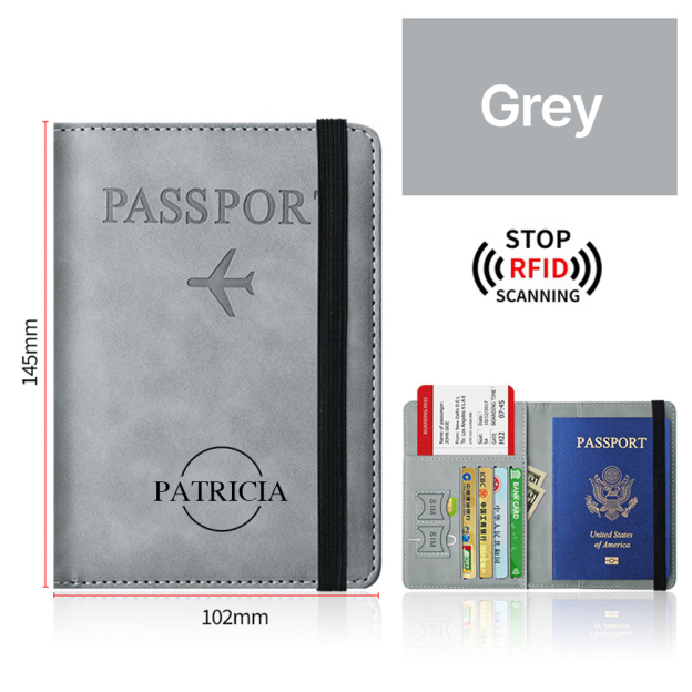 Personalized Monogram Leather Passport Cover with RFID Blocking | JNSCase01