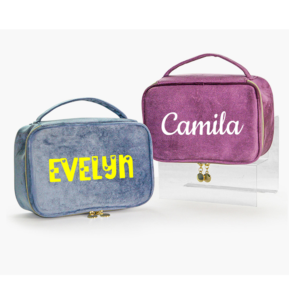 Personalized Name Velvet Makeup Bag | JNSBag68