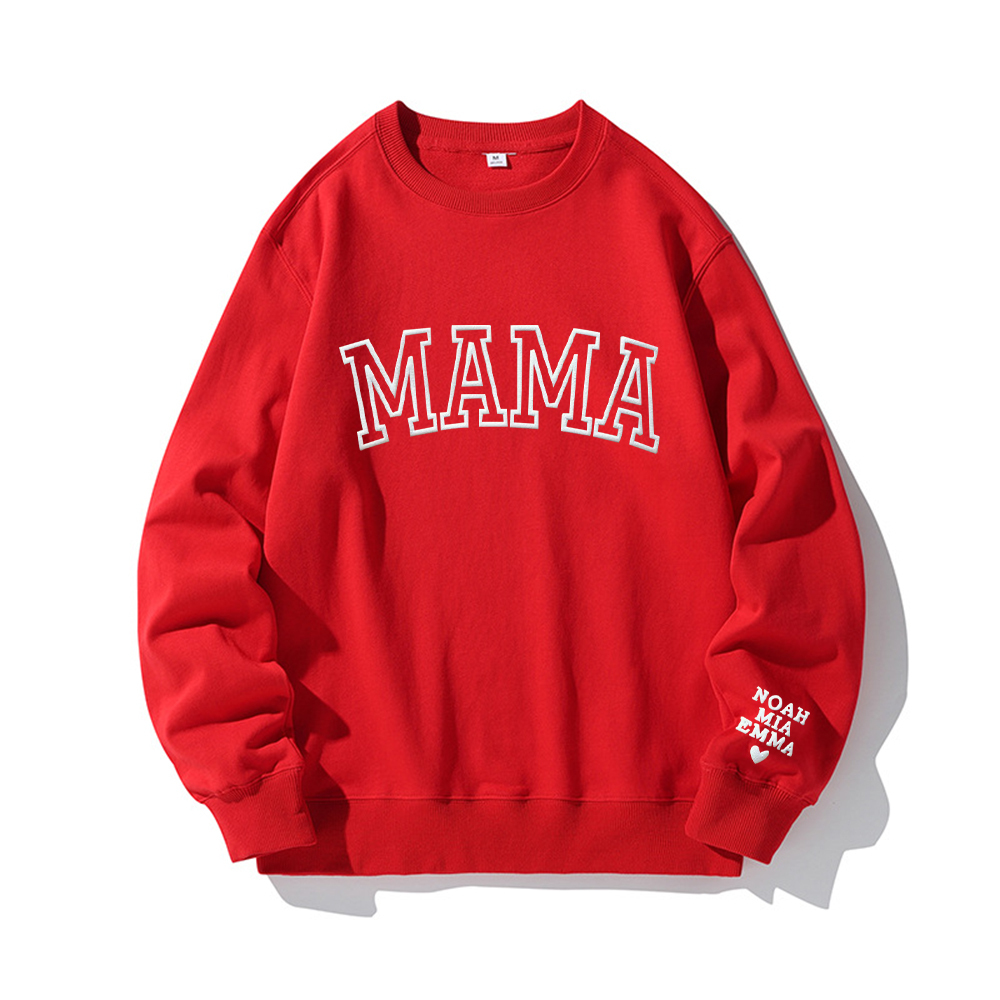 Personalized Mama Sweatshirt with Kid Names on Sleeve for Unique & Love | JNSCloth19