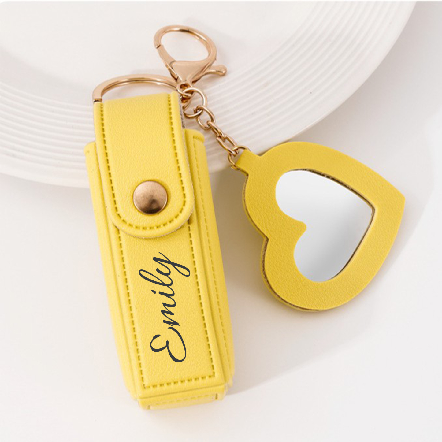 Personalized Lipstick Bag Keychain with Mirror for Unique & Love | JNSBag101