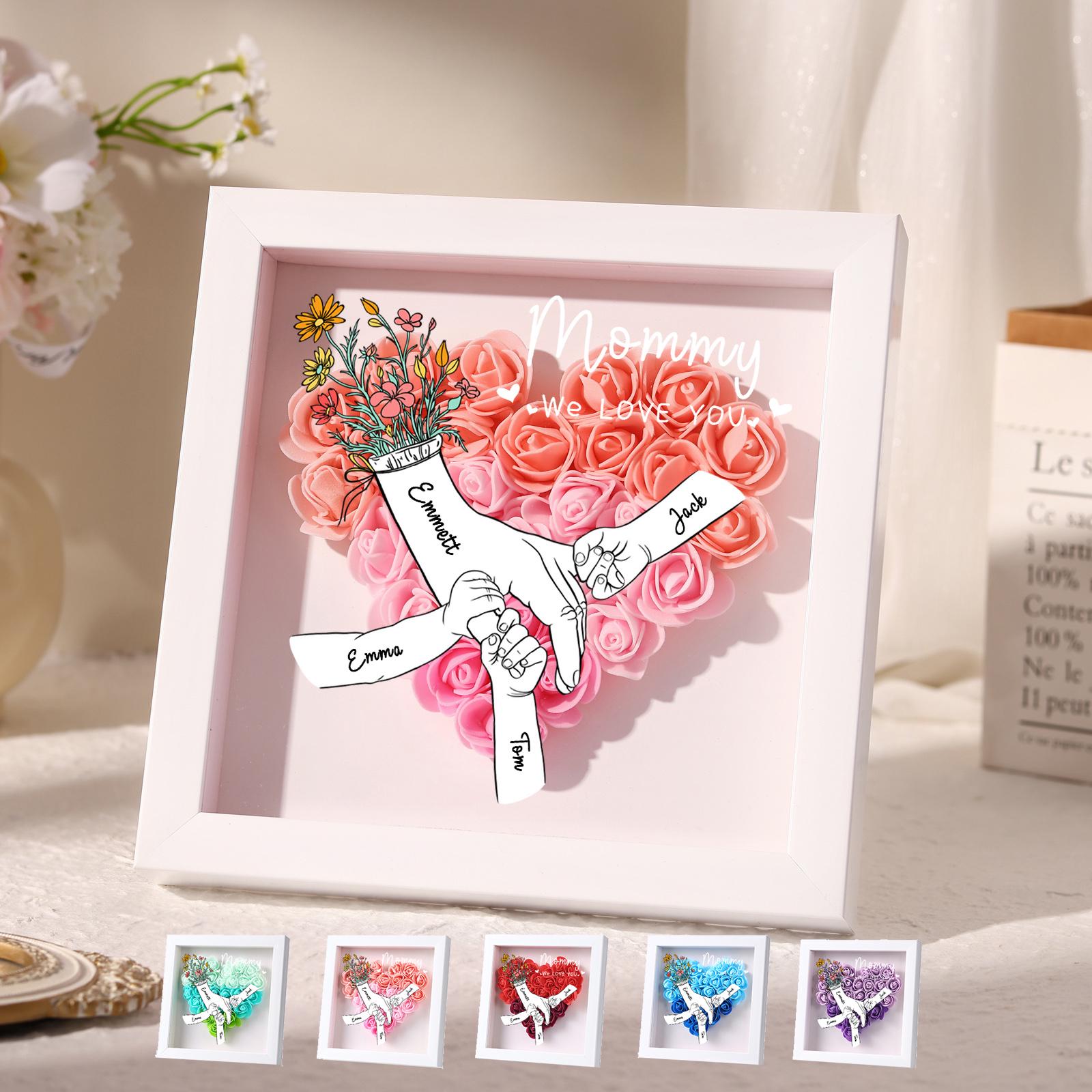 Personalized Flower Heart Shadow Box for Unique & Love | JNSDec137