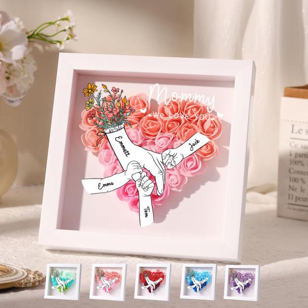 Personalized Flower Heart Shadow Box for Unique & Love | JNSDec137