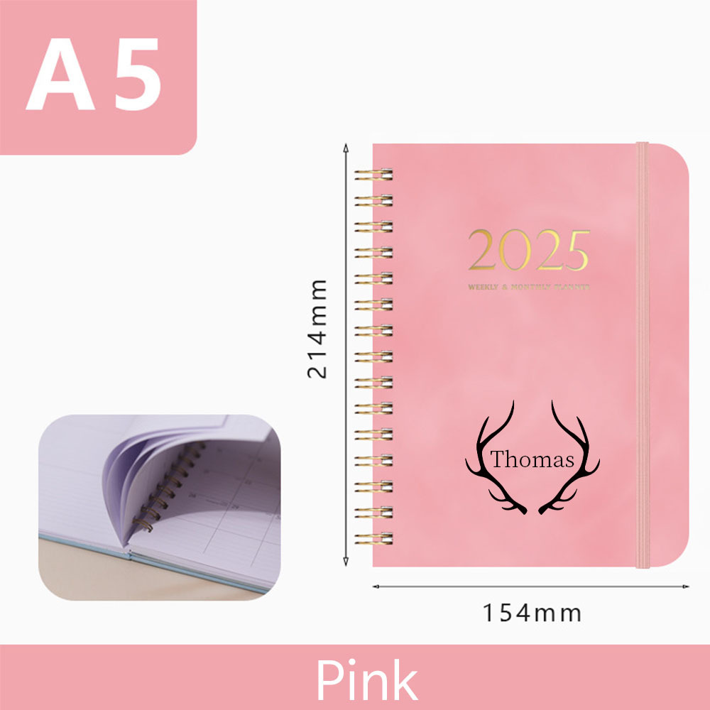 Personalized Leather 2025 Weekly & Monthly Planner Notebook | JNSDec117