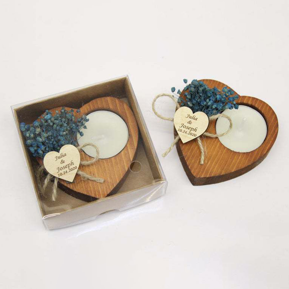 Personalized Engraved Wooden Tealight Candles & Holder for Unique & Love | JNSDec119