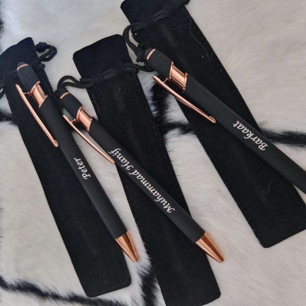 Personalized Luxurious Soft Touch Rose Gold Pen | JNSDec67