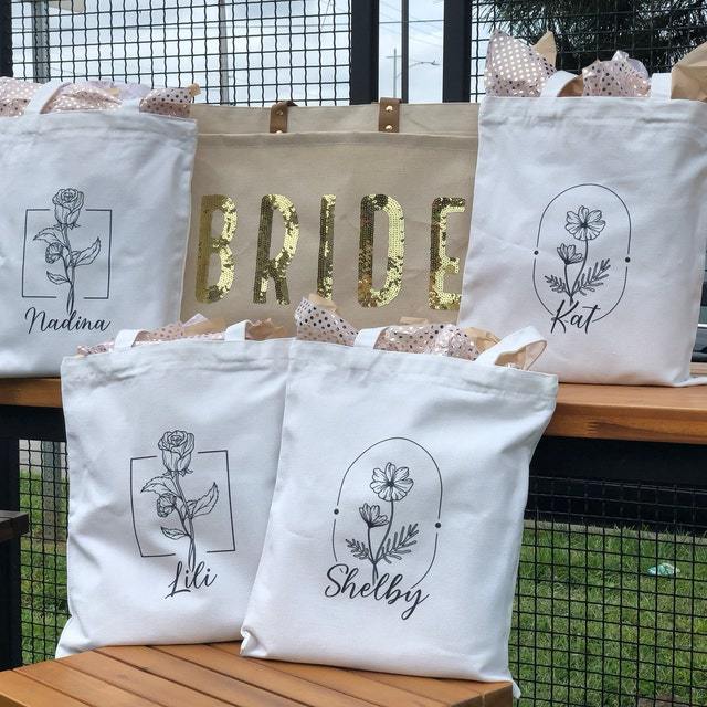 Personalized Birth Month Flower Canvas Tote Bag for Unique & Love | JNSBag12