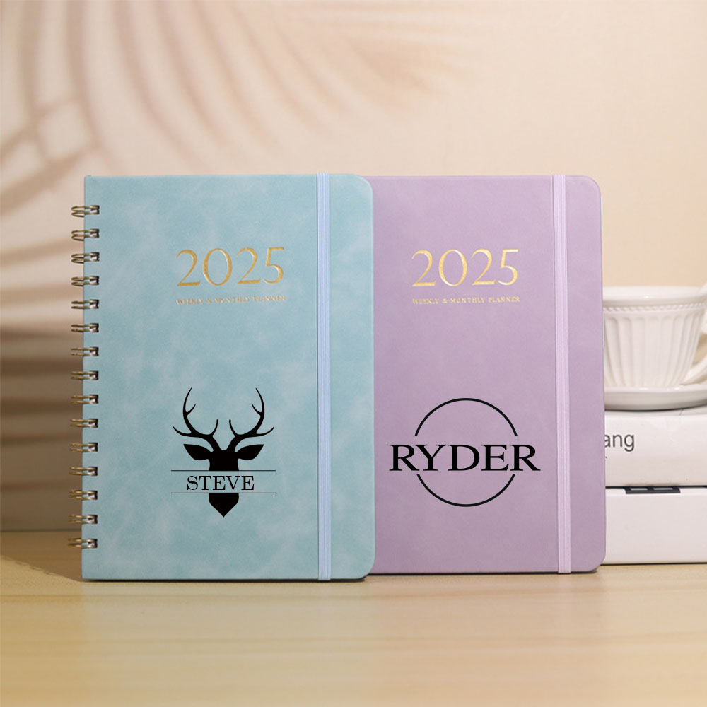 Personalized Leather 2025 Weekly & Monthly Planner Notebook | JNSDec117