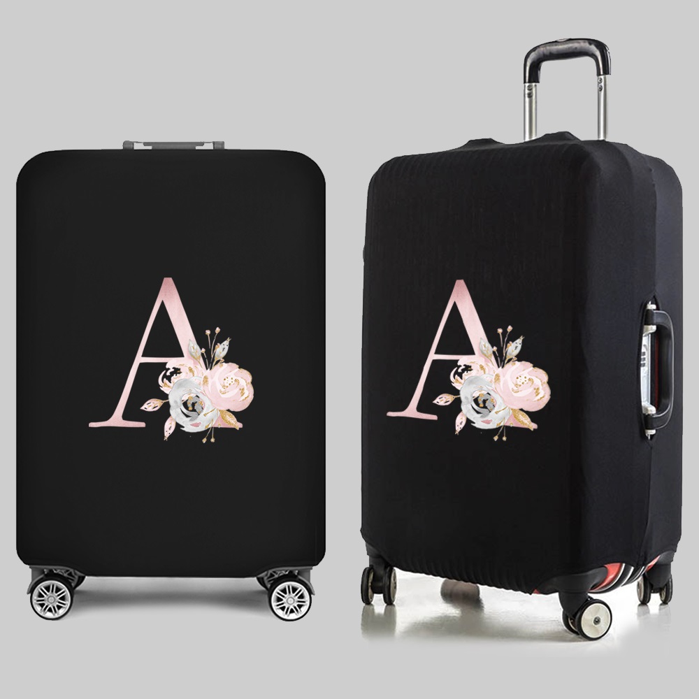 Personalized Travel Luggage Flower Letter Print Elastic Protective Covers for Unique & Love | JNSBag13