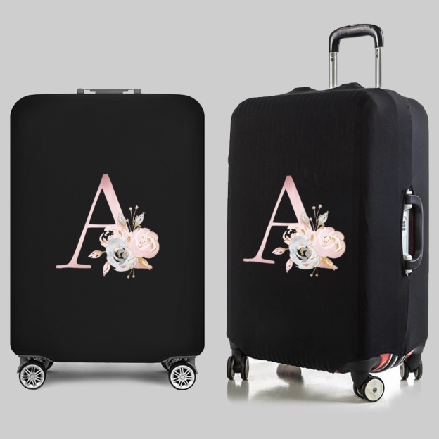Personalized Travel Luggage Flower Letter Print Elastic Protective Covers for Unique & Love | JNSBag13