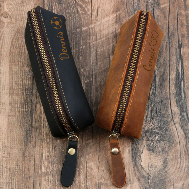 Personalized Name Leather Pencil Case for Unique & Love | JNSBag98
