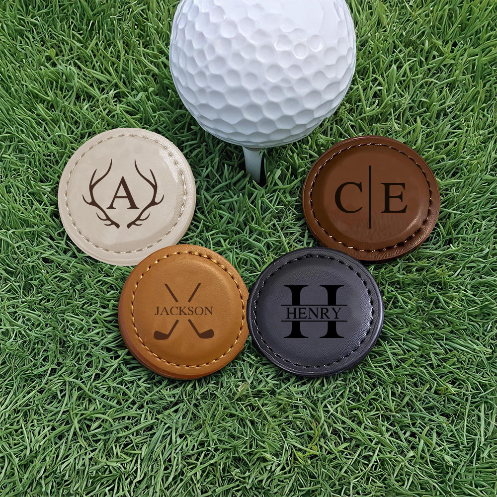 Personalized Leather Golf Ball Marker | JNSTool10