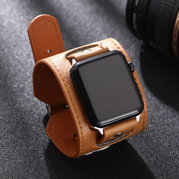 Personalized Leather Cuff Watch Band Strap for Apple Watch | JNSDec169