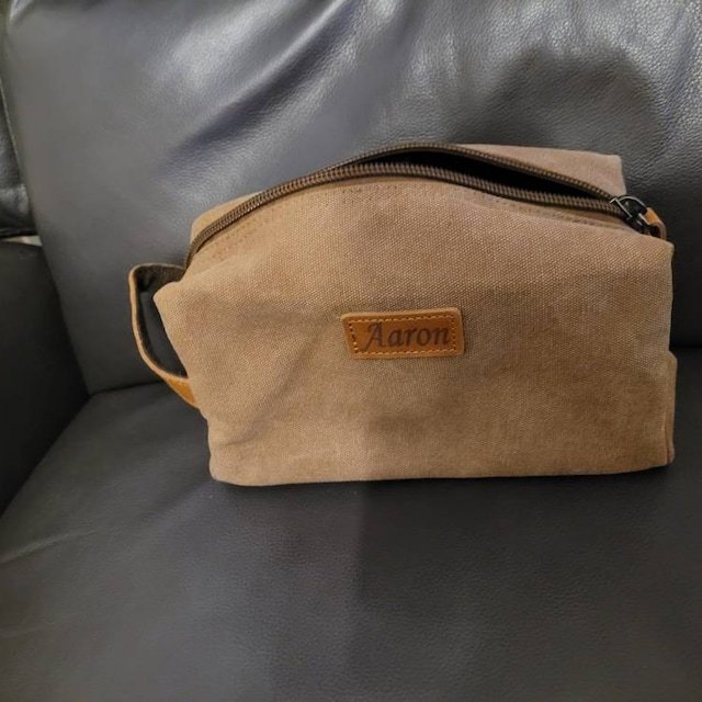 Personalized Leather Monogram Engraved Toiletry Bag for Unique & Love | JNSBag20