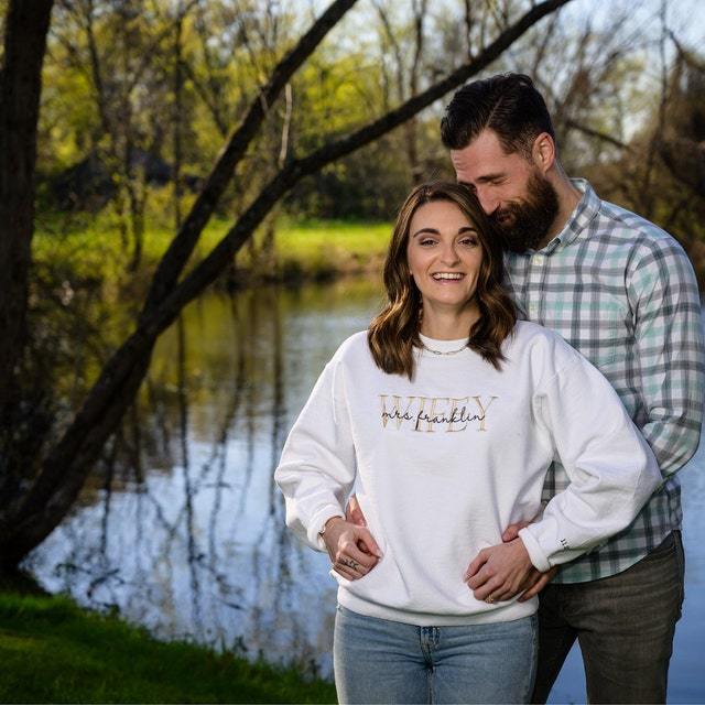 Personalized Embroidered Wife/Hubby Sweatshirt for Unique & Love | JNSCloth42