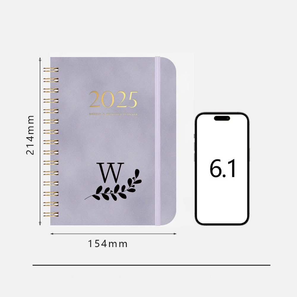 Personalized Leather 2025 Weekly & Monthly Planner Notebook | JNSDec117