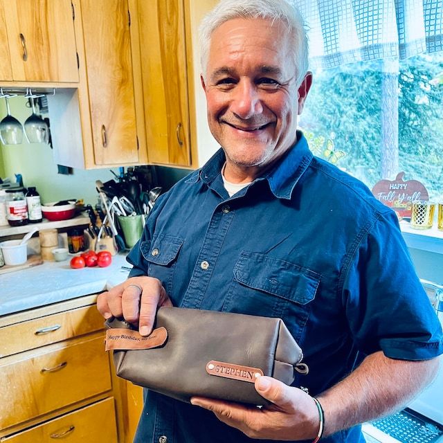 Personalized Men's Toiletry Leather Bag for Unique & Love | JNSBag38