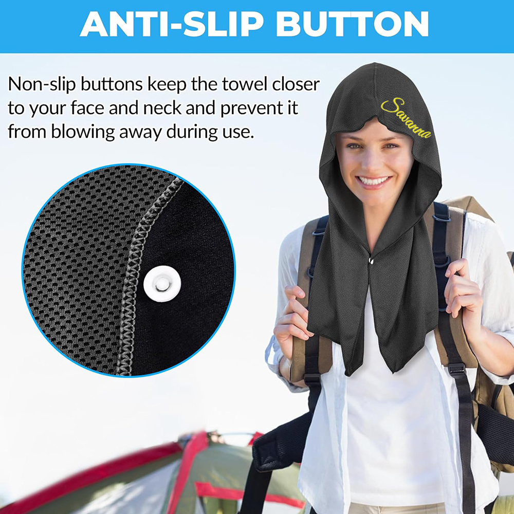 Personalized Quick Drying Cooling Hoodie Towel for Neck and Face UV Sun Protection | JNSCloth46