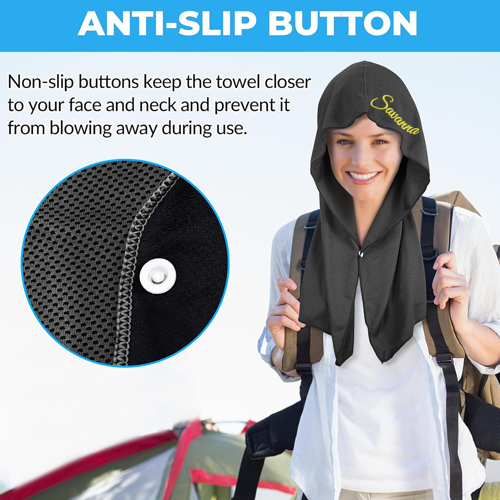 Personalized Quick Drying Cooling Hoodie Towel for Neck and Face UV Sun Protection | JNSCloth46