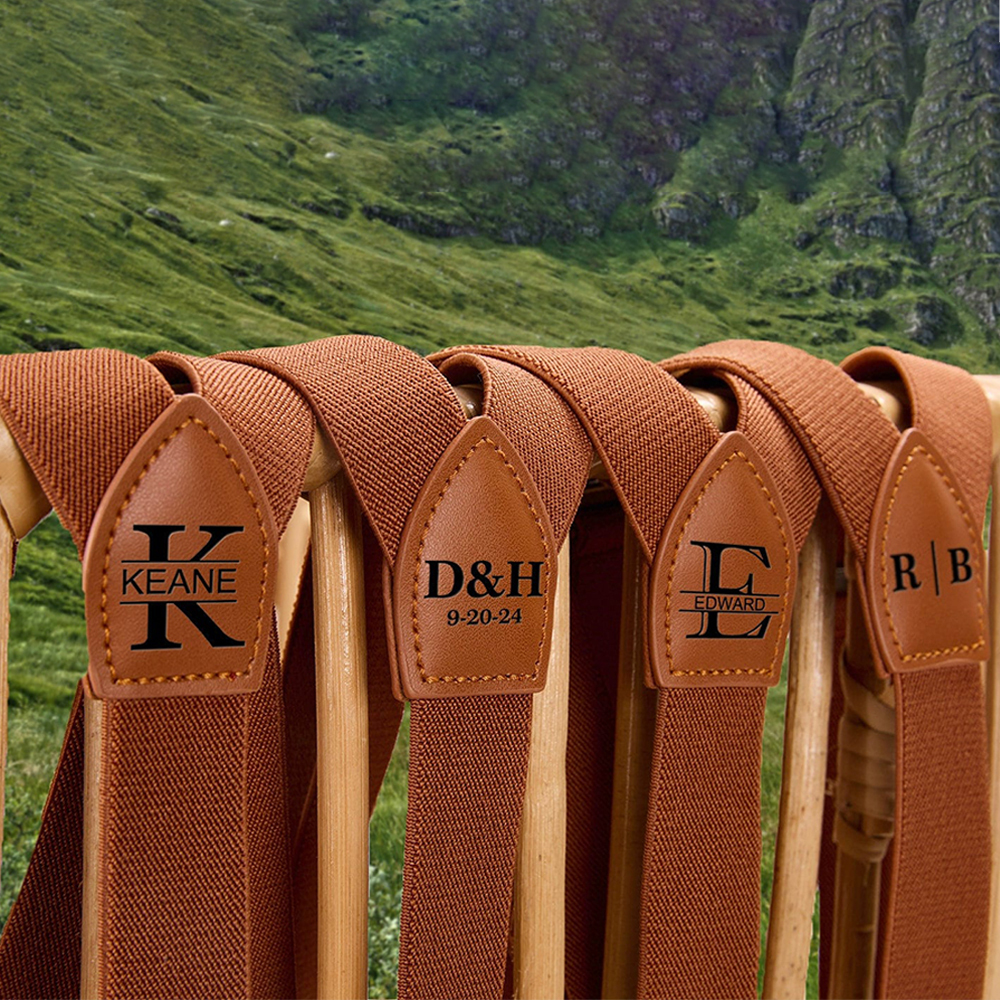 Personalized Monogrammed Leather Patch Braces for Unique & Love | JNSCloth40