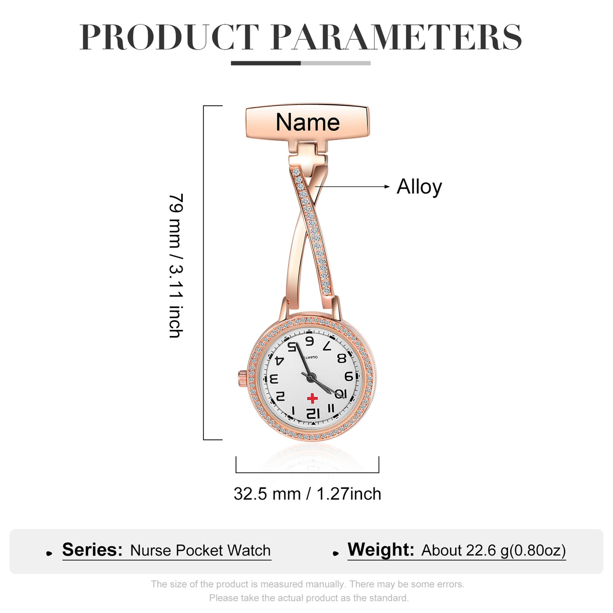 Personalized Name Nurse Rhinestone Pocket Watch for Unique & Love | JNSDec166
