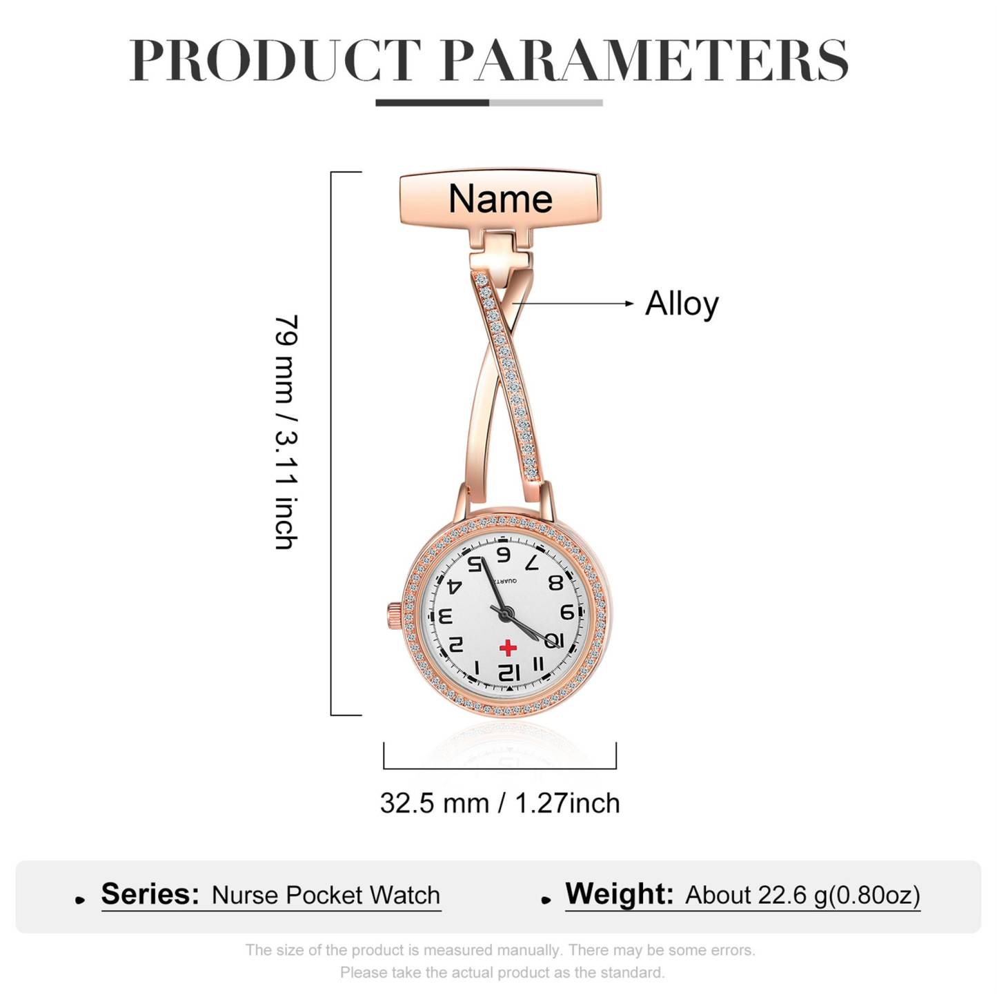 Personalized Name Nurse Rhinestone Pocket Watch for Unique & Love | JNSDec166