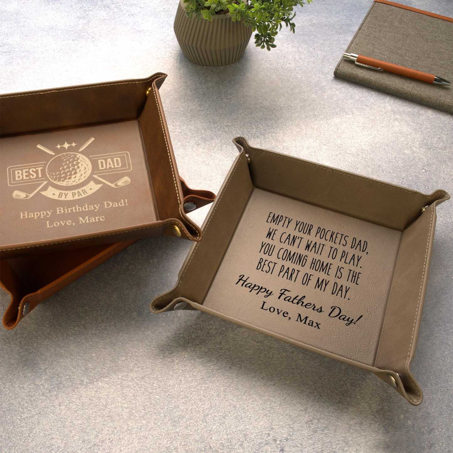 Personalized Leather Valet Tray for Dad for Unique & Love | JNSDec209